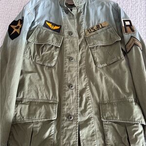 Men's Military Style Jacket in Olive Green